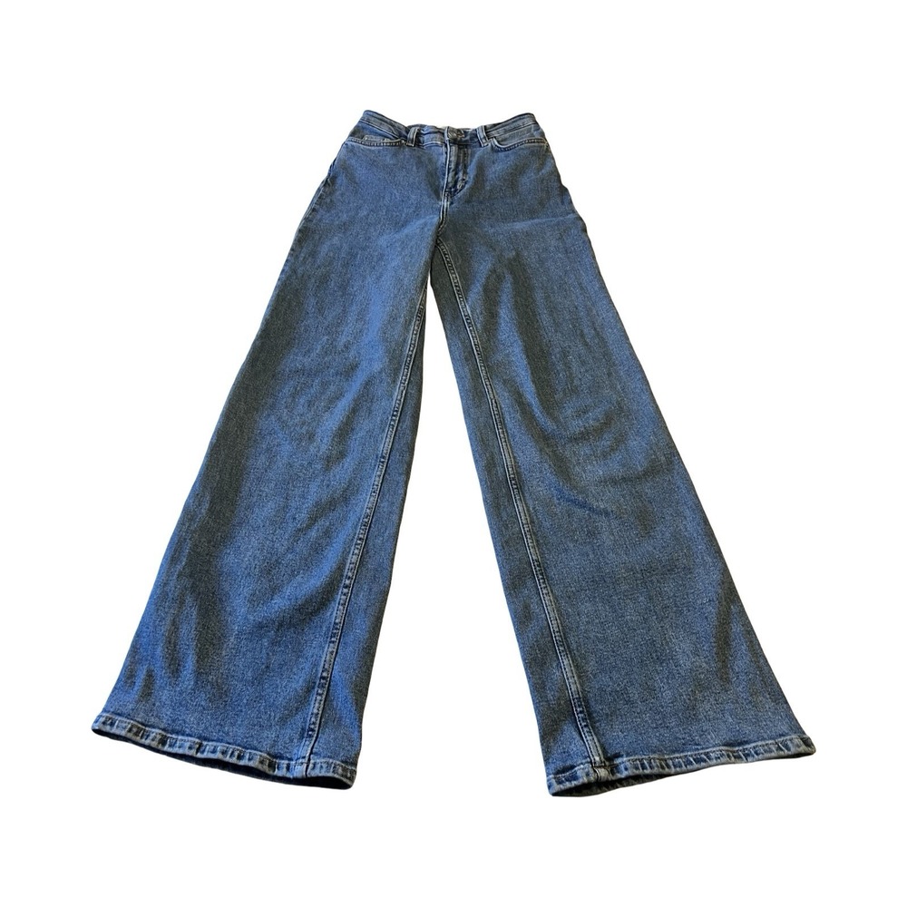 & Other Stories Jeans Womens 24 Blue‎ Wide Leg High Rise Denim Medium Wash
